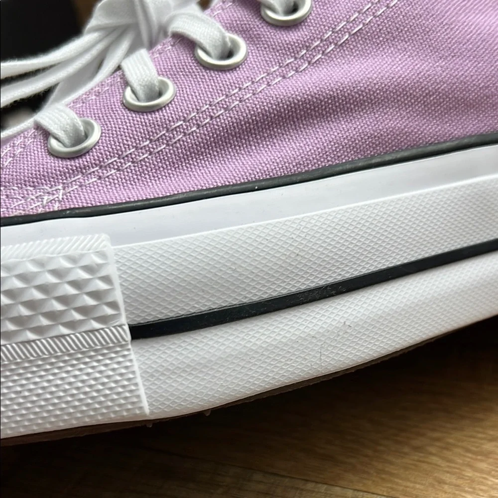Converse Purple Canvas Sneakers Platform Low-Top